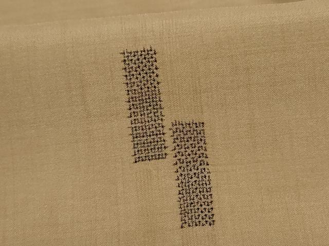 平和屋着物*夏物 本場大島紬 夏大島 幾何学文様 反端付き 正絹 逸品 AABH2452jd