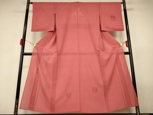 平和屋着物*夏物 無地絵羽訪問着 絽 浅緋色 正絹 逸品 AABH2459jd