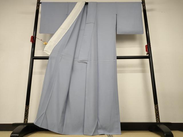 平和屋着物*夏物 色無地 絽 灰青色 正絹 逸品 AABH2472jd