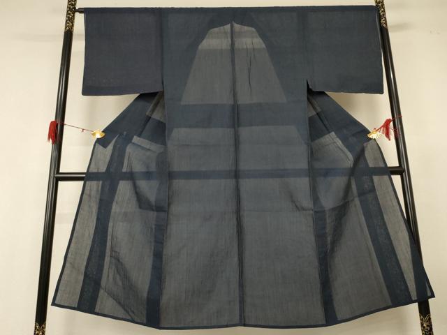 平和屋着物*夏物 男性 小千谷ちぢみ 褐返色 反端付き 麻 逸品 AABH2510jd