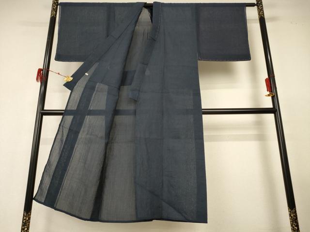 平和屋着物*夏物 男性 小千谷ちぢみ 褐返色 反端付き 麻 逸品 AABH2510jd