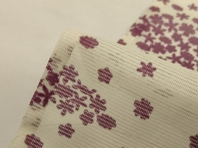 平和屋着物*夏物 小紋 絽 舞花文 洗える着物 AABH2524jd