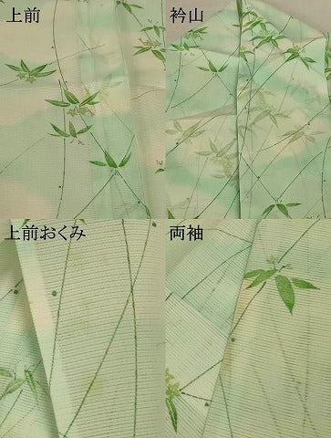 平和屋着物*夏物 小紋 絽 草花文 暈し染め 洗える着物 AABH2527jd