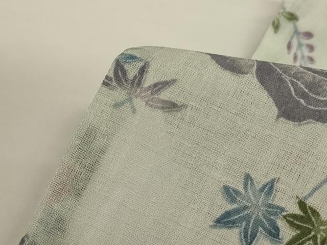 平和屋着物*夏物 小紋 紗 風景草花文 洗える着物 AABH2531jd