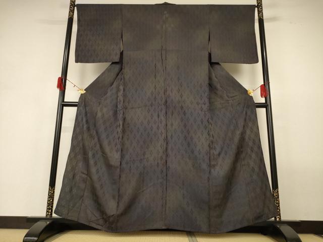 平和屋着物*夏物 小紋 紗 アーガイル 暈し染め 正絹 逸品 AABH2536jd