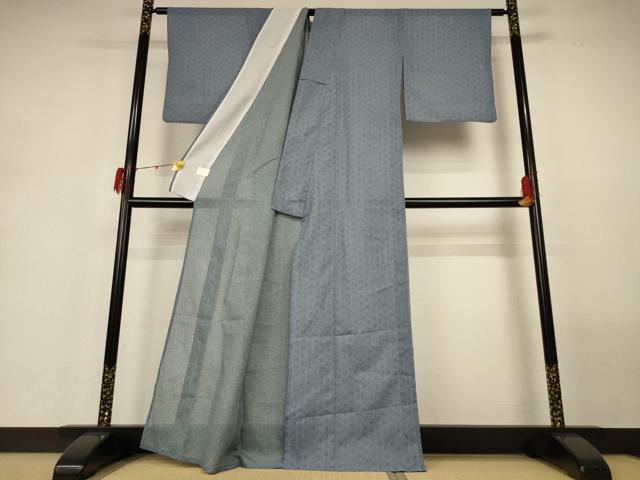平和屋着物*夏物 江戸小紋 絽 麻の葉文様 洗える着物 AABH2538jd