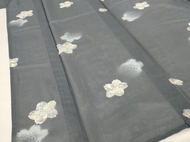 平和屋着物*夏物 小紋 絽 舞桜文 洗える着物 AABH2542jd