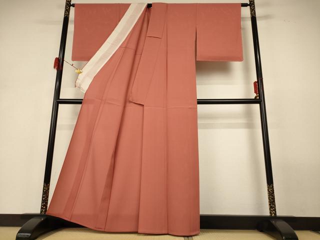 平和屋着物*夏物 色無地 絽 珊瑚朱色 正絹 逸品 未使用 AABH2546jd