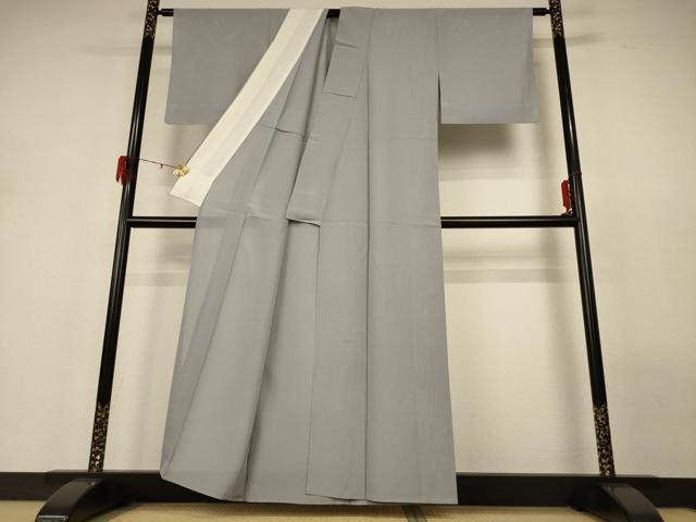 平和屋着物*夏物 色無地 絽 灰青色 正絹 逸品 AABH2547jd