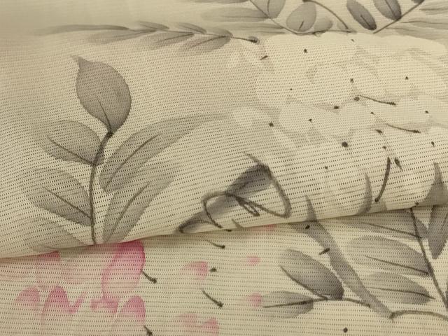 平和屋着物*夏物 訪問着 絽 手描き 草花文 正絹 逸品 AABH2551jd