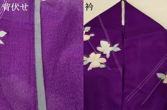 平和屋着物*夏物 小紋 絽 草花文 洗える着物 AABH2560jd