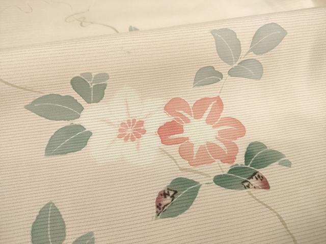 平和屋着物*夏物 訪問着 絽 友禅 草花文 暈し染め 正絹 逸品 AABH2565ck