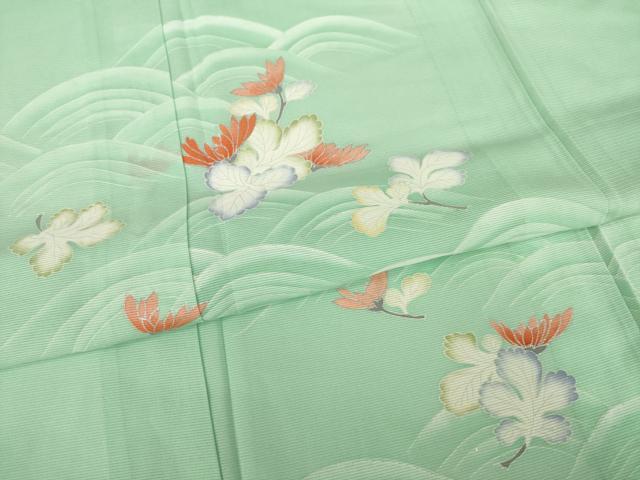 平和屋着物*夏物 訪問着 絽 立波花文 銀彩 正絹 逸品 未使用 AABH2567ck