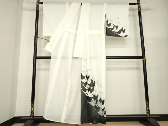 平和屋着物*夏物 訪問着 絽 飛鶴文 洗える着物 AABH2588ck