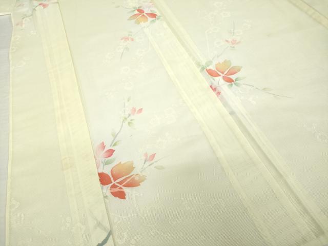 平和屋着物*夏物 小紋 絽 枝花文 暈し染め 洗える着物 AABH2589ck