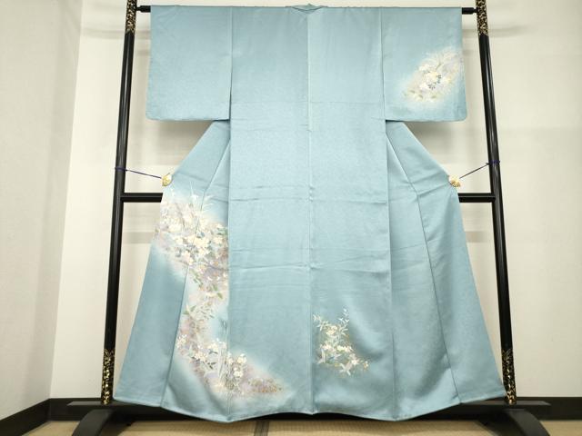 平和屋着物●訪問着 流水花文 暈し染め 金彩 正絹 逸品 AABH2614ck