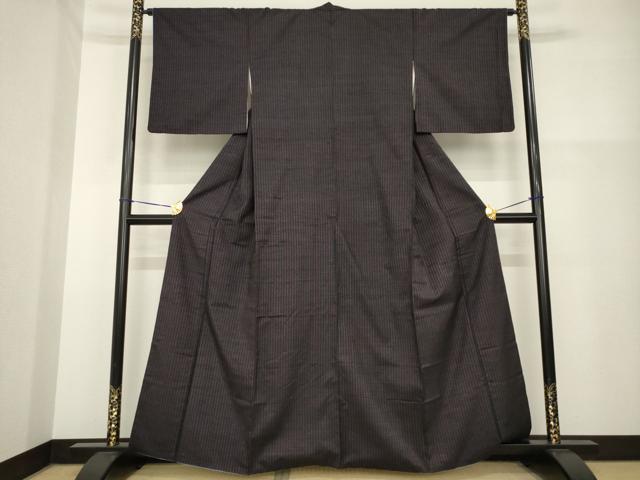 平和屋着物▼上質な紬 縞 やまと誂製 正絹 逸品 AABH2615ck