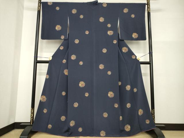 平和屋着物●上質な小紋 花丸文 正絹 逸品 AABH2634ck