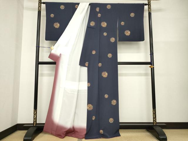 平和屋着物●上質な小紋 花丸文 正絹 逸品 AABH2634ck
