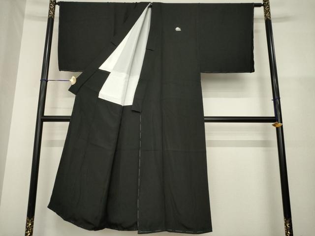 平和屋着物●男性 黒紋付・羽織セット 正絹 逸品 未使用 AABH2636ck