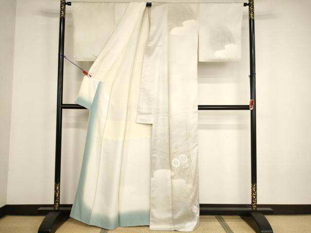 平和屋着物■訪問着 刺繍 花鼓文 暈し染め 金彩 正絹 逸品 AABH2674ja