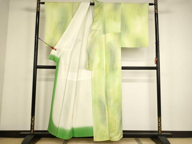 平和屋着物■上質な小紋 草木文 暈し染め 正絹 逸品 AABH2679ja