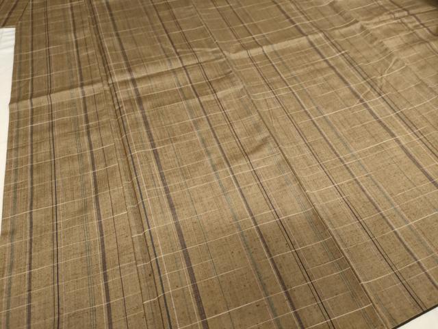平和屋着物■上質な紬 格子 正絹 逸品 AABH2708ja