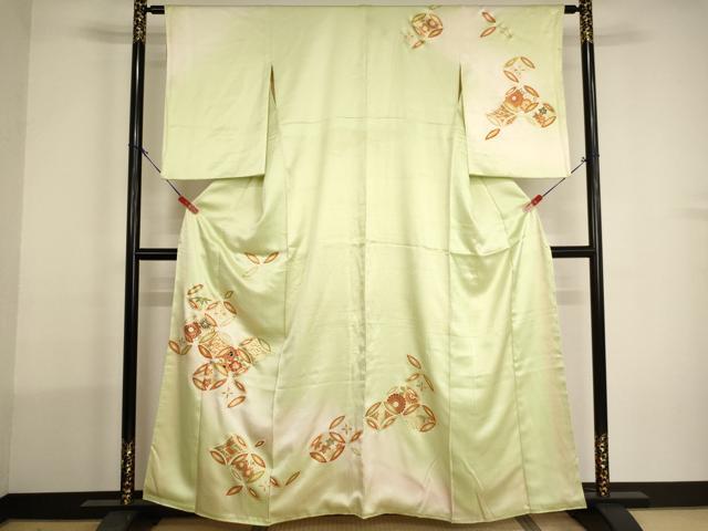 平和屋着物■訪問着 七宝花文 暈し染め 金彩 正絹 逸品 AABH2759ja