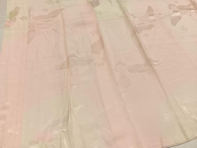 平和屋着物●振袖用長襦袢 袷 群れ鶴花地紋 暈し染め 正絹 逸品 AABH3002ph