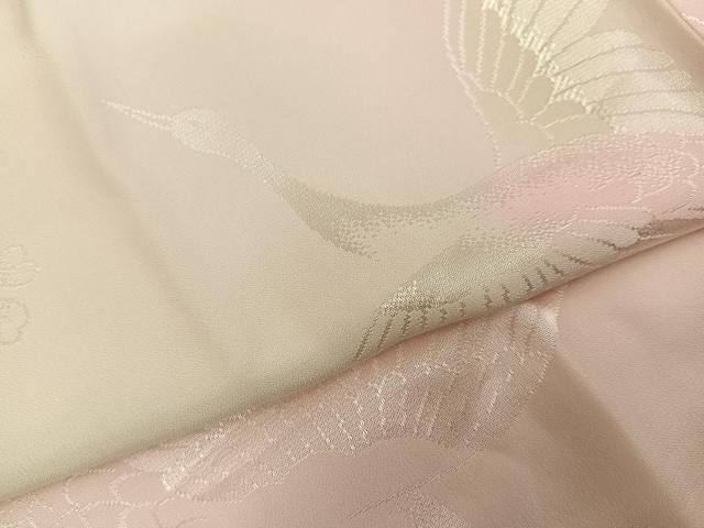 平和屋着物●振袖用長襦袢 袷 群れ鶴花地紋 暈し染め 正絹 逸品 AABH3002ph