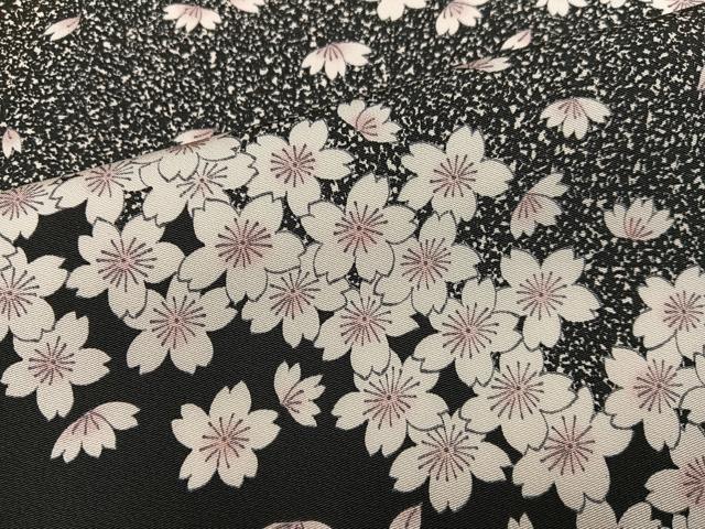 平和屋着物●上質な小紋 夜桜 黒地 正絹 逸品 未使用 AABH3008ph