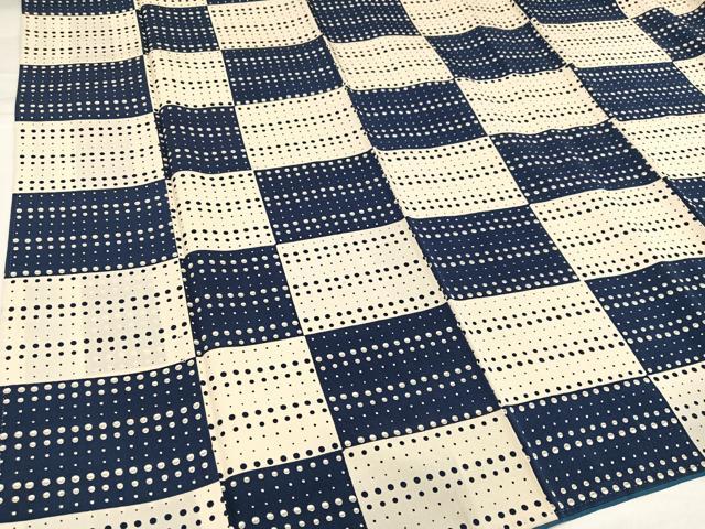 平和屋着物●上質な小紋 変わり市松 正絹 逸品 AABH3009ph