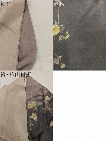 平和屋着物●訪問着 作家物 手描き 枝花文 正絹 逸品 AABH3013ph