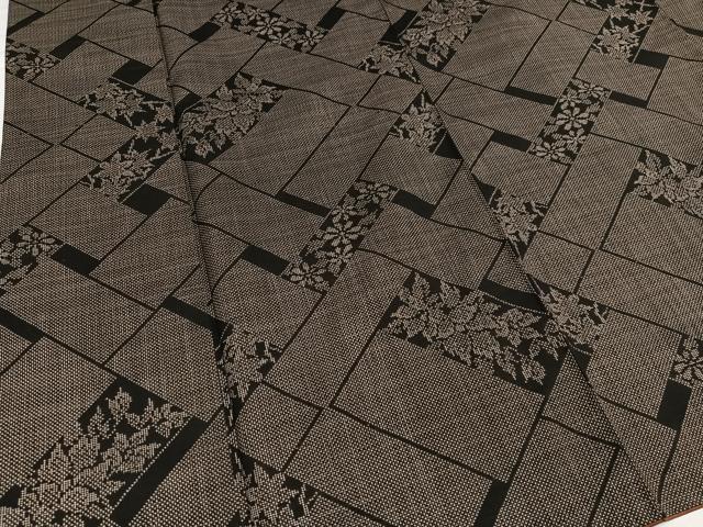 平和屋着物●本場大島紬 古代染色純泥染め 一元絣 証紙付き 正絹 逸品 AABH3034ph