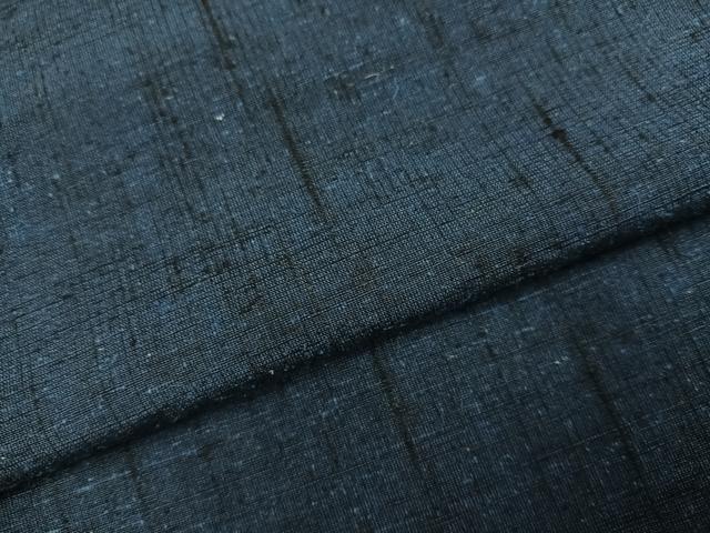平和屋着物●男性 紬 アンサンブル 色無地 鉄御納戸色 正絹 逸品 AABH3035ph