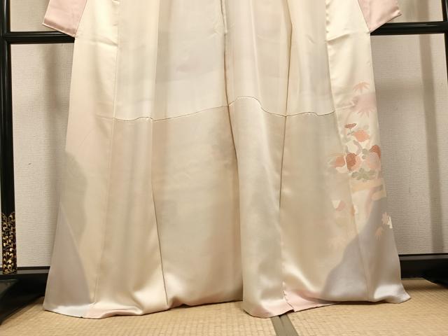 平和屋着物●訪問着 友禅 刺繍 草花文 暈し染め 金銀彩 正絹 逸品 AABH3044ph