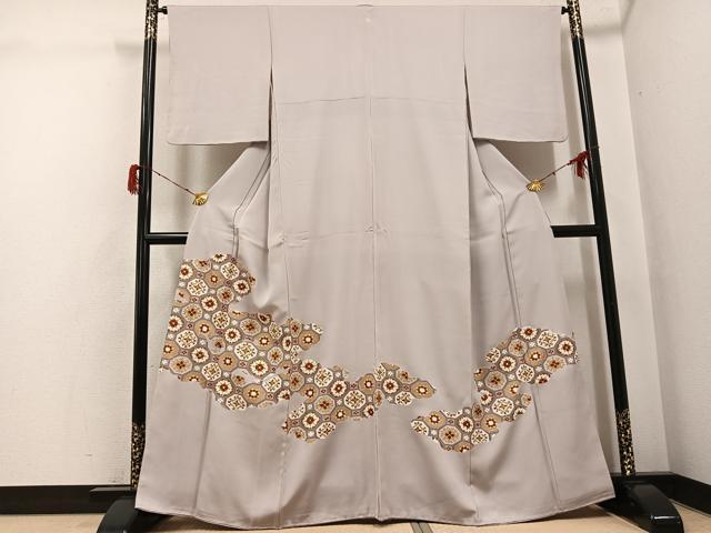平和屋着物●豪華色留袖 地紋起こし 蜀江花文 金彩 正絹 逸品 AABH3048ph