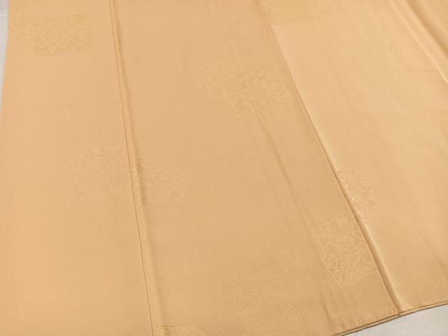 平和屋着物●上質な色無地 色紙草花地紋 雄黄色 正絹 逸品 AABH3057ph