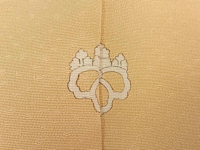 平和屋着物●上質な色無地 色紙草花地紋 雄黄色 正絹 逸品 AABH3057ph