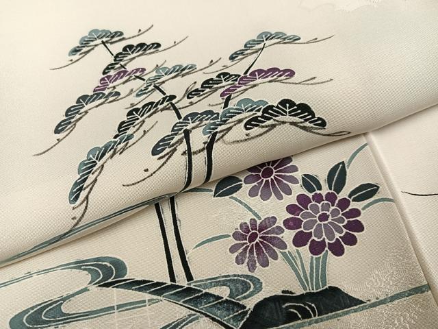 平和屋着物●訪問着 草花文 正絹 逸品 AABH3061ph