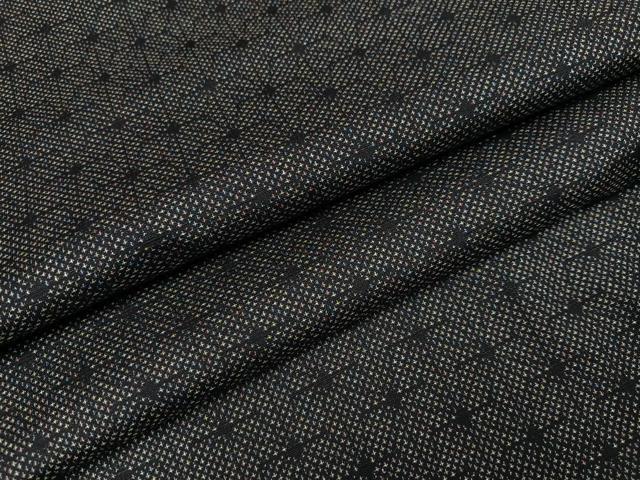 平和屋着物●お召 麻の葉文様 正絹 逸品 AABH3062ph