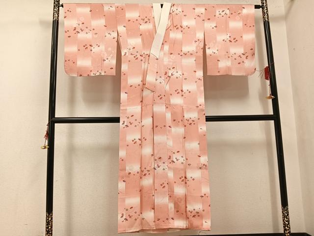 平和屋着物●長襦袢 袷 扇面花文 暈し染め 正絹 逸品 AABH3090ph