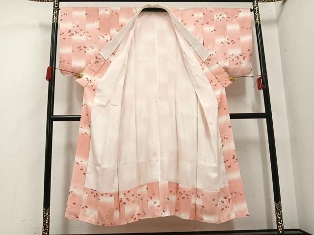 平和屋着物●長襦袢 袷 扇面花文 暈し染め 正絹 逸品 AABH3090ph