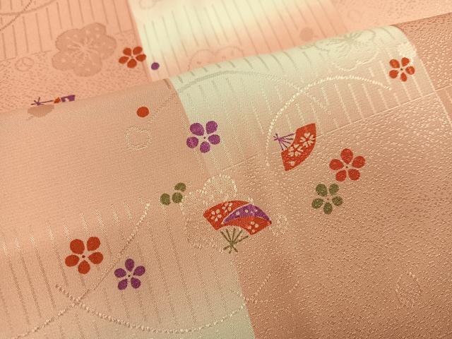 平和屋着物●長襦袢 袷 扇面花文 暈し染め 正絹 逸品 AABH3090ph