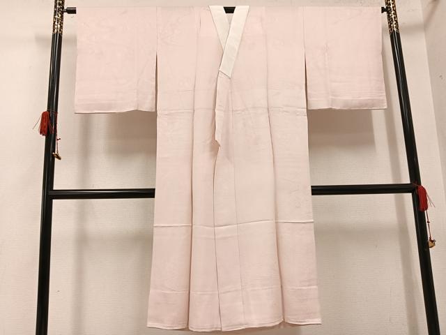 平和屋着物●長襦袢 無双仕立て 流水地紋 灰桜色 正絹 逸品 AABH3091ph