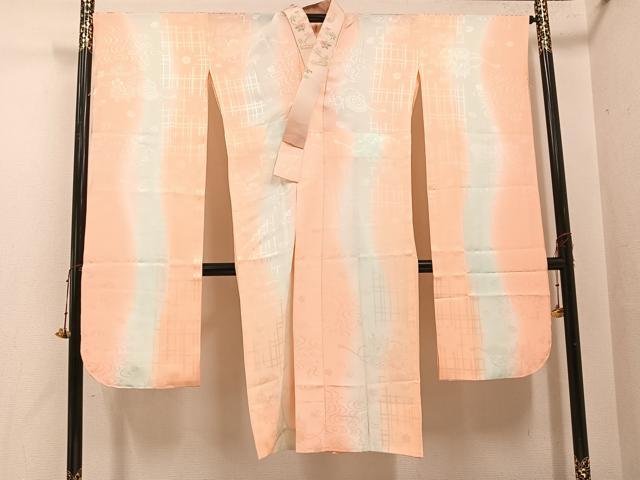 平和屋着物●豪華振袖・長襦袢(無双仕立て)セット 笹竹文 黒地 金彩 ロング丈 半衿刺繍 正絹 逸品 未使用 AABH3101ph