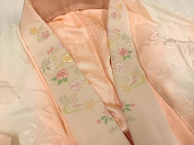 平和屋着物●豪華振袖・長襦袢(無双仕立て)セット 笹竹文 黒地 金彩 ロング丈 半衿刺繍 正絹 逸品 未使用 AABH3101ph