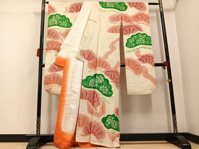 平和屋着物●豪華振袖 総絞り 松文 正絹 逸品 AABH3107ph