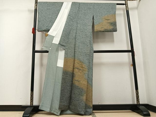 平和屋着物●お召 訪問着 霞文 正絹 逸品 AABH3110ph