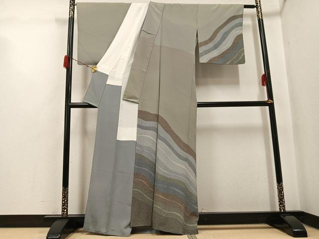 平和屋着物●訪問着 作家物 流水文 正絹 逸品 AABH3126ph